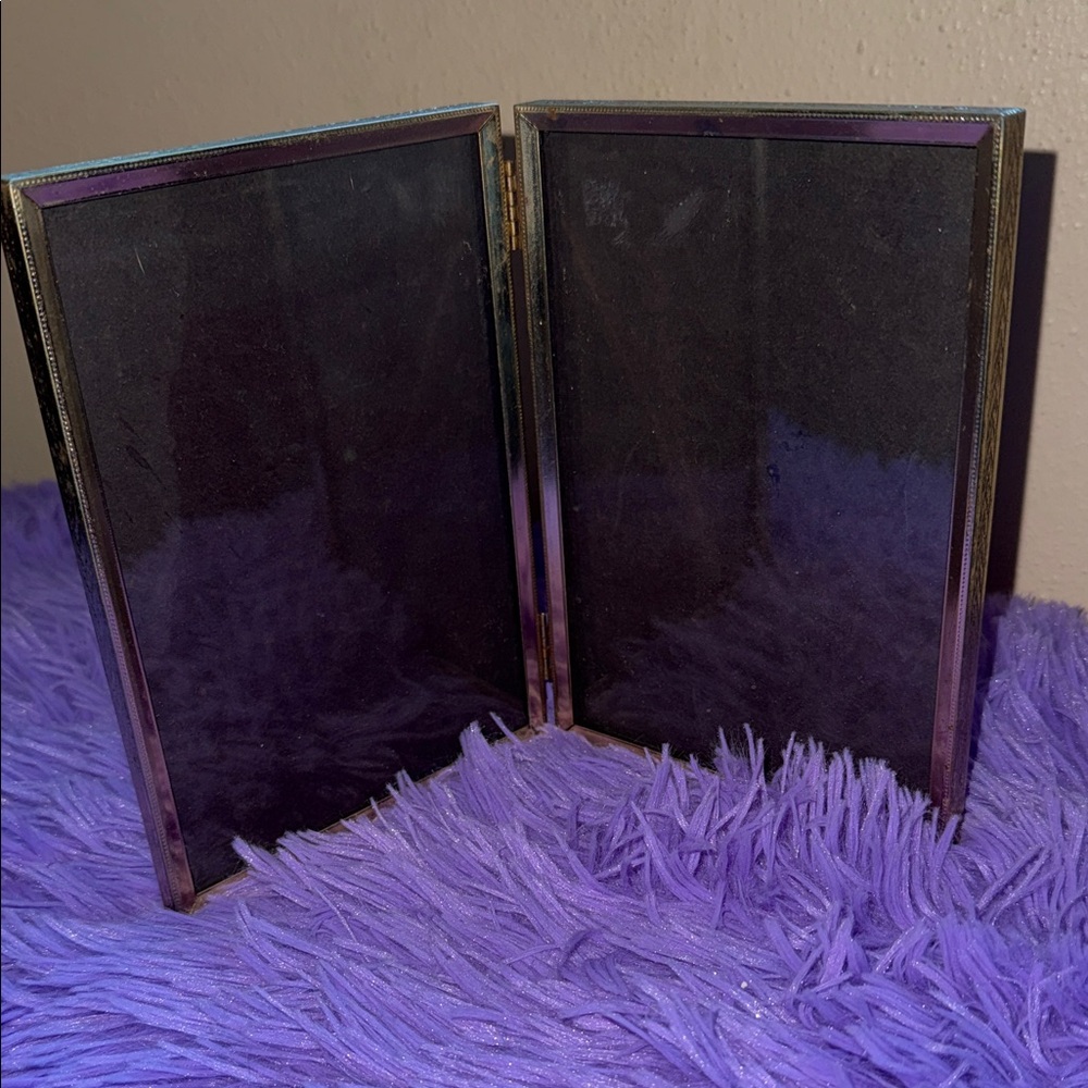Brass tone Double Picture Frame